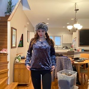 Purple velvet long sleeve